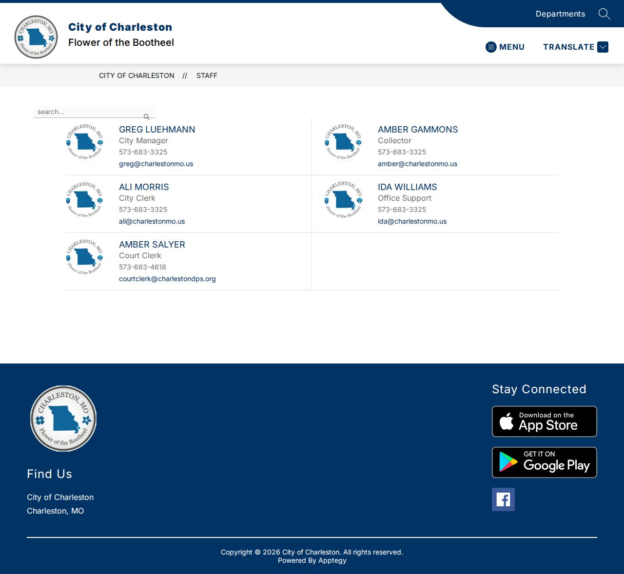 Charleston court docket municipal court clerk listing